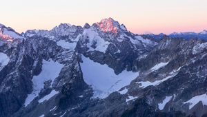 Preview wallpaper mountains, peaks, snowy, sky