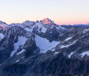 Preview wallpaper mountains, peaks, snowy, sky