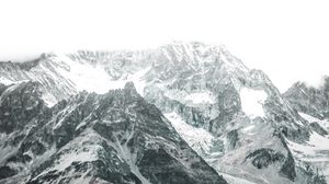 Preview wallpaper mountains, peaks, snowy, aerial view, landscape