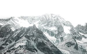 Preview wallpaper mountains, peaks, snowy, aerial view, landscape