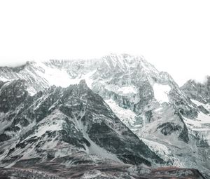 Preview wallpaper mountains, peaks, snowy, aerial view, landscape