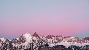 Preview wallpaper mountains, peaks, snowy, sky