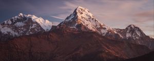 Preview wallpaper mountains, peaks, snowy, mountain range, landscape