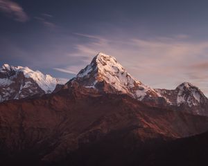 Preview wallpaper mountains, peaks, snowy, mountain range, landscape