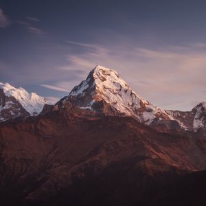 Preview wallpaper mountains, peaks, snowy, mountain range, landscape