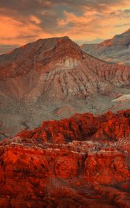 Preview wallpaper mountains, peaks, sunset, landscape, nature