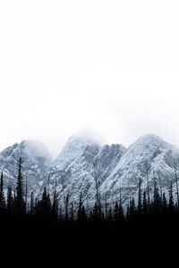 Preview wallpaper mountains, peaks, trees, clouds, landscape