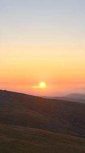 Preview wallpaper mountains, plain, sunrise, nature