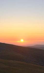 Preview wallpaper mountains, plain, sunrise, nature