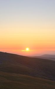 Preview wallpaper mountains, plain, sunrise, nature