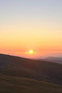 Preview wallpaper mountains, plain, sunrise, nature