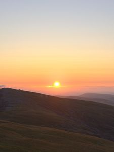 Preview wallpaper mountains, plain, sunrise, nature