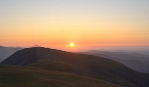 Preview wallpaper mountains, plain, sunrise, nature