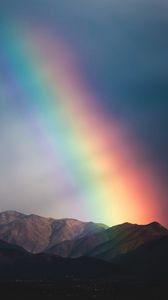 Preview wallpaper mountains, rainbow, dusk, nature