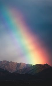 Preview wallpaper mountains, rainbow, dusk, nature