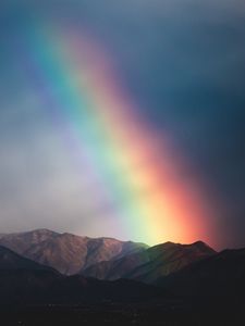 Preview wallpaper mountains, rainbow, dusk, nature