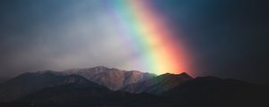 Preview wallpaper mountains, rainbow, dusk, nature