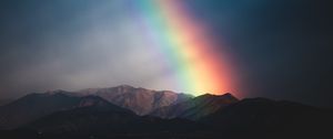 Preview wallpaper mountains, rainbow, dusk, nature