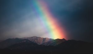 Preview wallpaper mountains, rainbow, dusk, nature