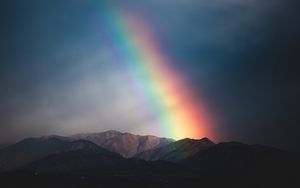 Preview wallpaper mountains, rainbow, dusk, nature