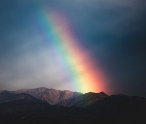 Preview wallpaper mountains, rainbow, dusk, nature