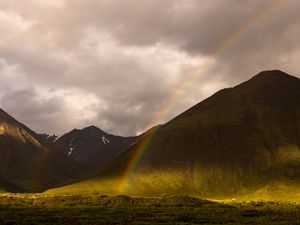 Preview wallpaper mountains, rainbow, nature, landscape