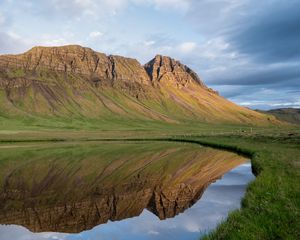 Preview wallpaper mountains, reflection, lake, landscape