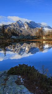 Preview wallpaper mountains, reflection, lake, landscape, nature