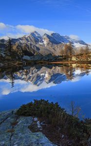 Preview wallpaper mountains, reflection, lake, landscape, nature