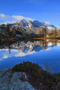 Preview wallpaper mountains, reflection, lake, landscape, nature