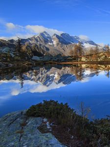 Preview wallpaper mountains, reflection, lake, landscape, nature