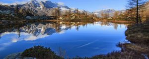 Preview wallpaper mountains, reflection, lake, landscape, nature