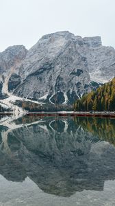 Preview wallpaper mountains, reflection, lake, bottom