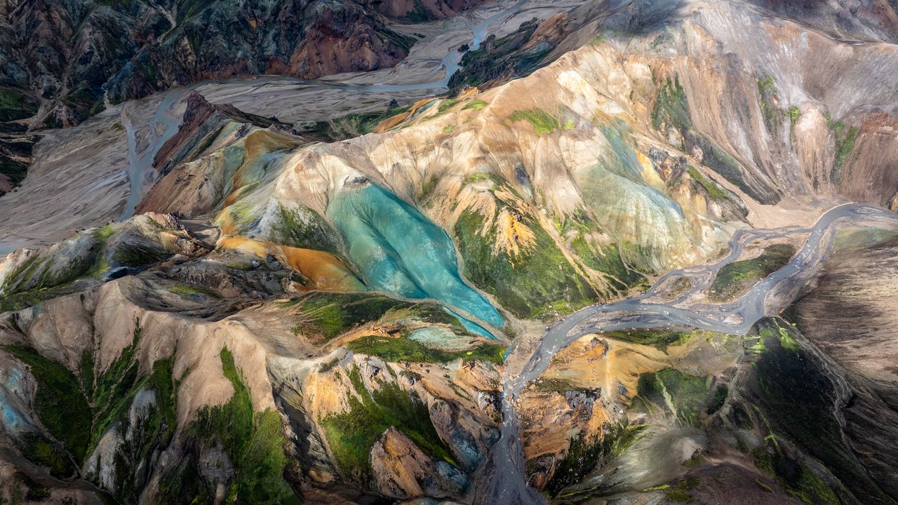 Wallpaper mountains, relief, aerial view, landscape, nature