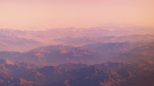 Preview wallpaper mountains, relief, aerial view, fog