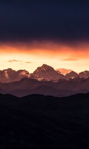 Preview wallpaper mountains, relief, dusk, nature, landscape