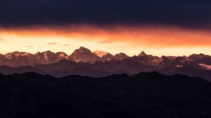 Preview wallpaper mountains, relief, dusk, nature, landscape