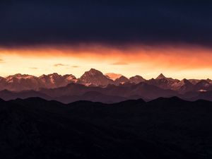 Preview wallpaper mountains, relief, dusk, nature, landscape