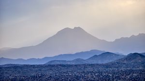 Preview wallpaper mountains, relief, fog, nature