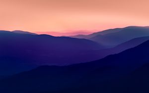 Preview wallpaper mountains, relief, fog, twilight, dark