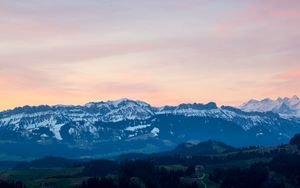 Preview wallpaper mountains, relief, landscape, twilight, aerial view