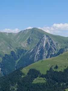 Preview wallpaper mountains, relief, landscape, nature, green, aerial view