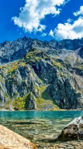 Preview wallpaper mountains, relief, peaks, sea, stones, nature