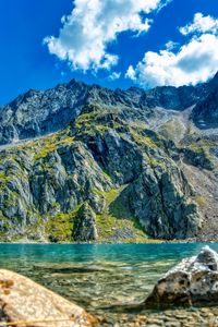 Preview wallpaper mountains, relief, peaks, sea, stones, nature