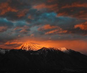 Preview wallpaper mountains, relief, peaks, dark