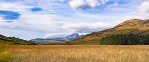 Preview wallpaper mountains, relief, slope, grass, water