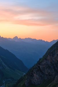 Preview wallpaper mountains, relief, slopes, sunrise