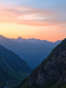 Preview wallpaper mountains, relief, slopes, sunrise