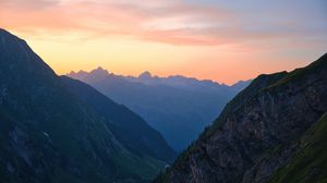 Preview wallpaper mountains, relief, slopes, sunrise