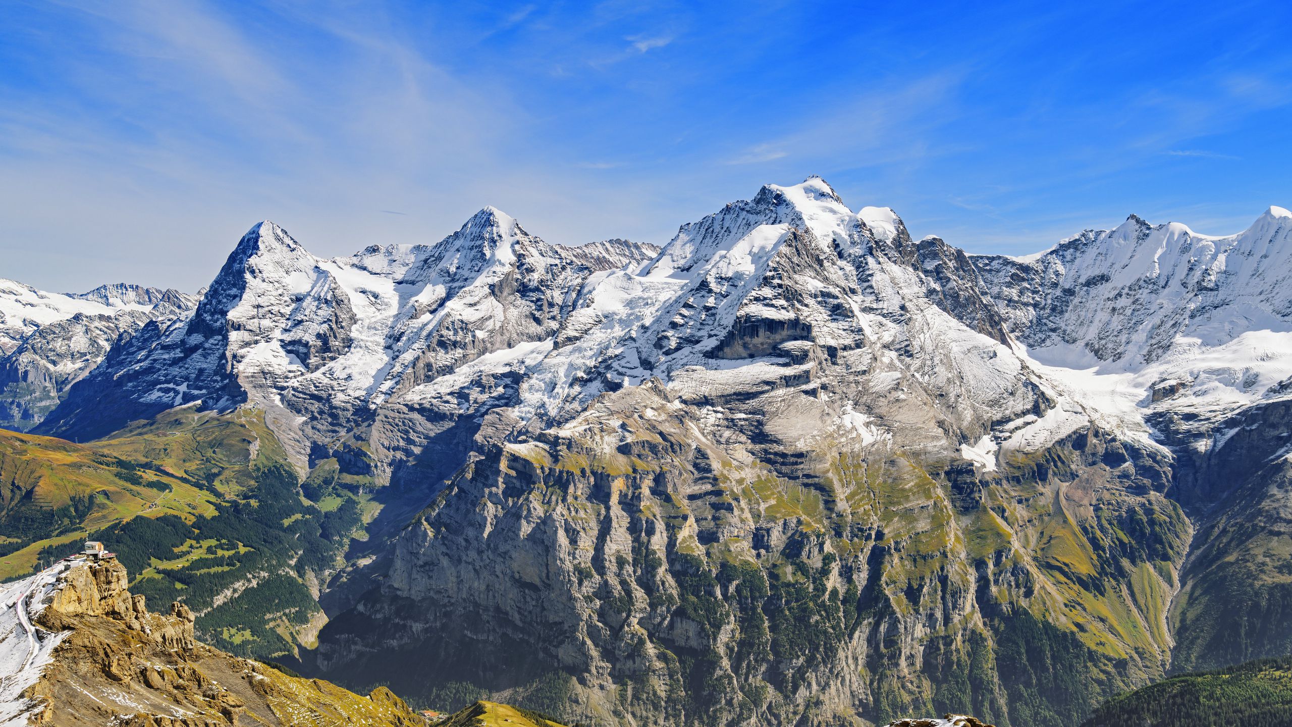 Download wallpaper 2560x1440 mountains, relief, snow, nature widescreen ...